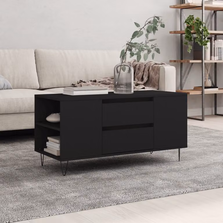 Maison Exclusive - Tavolino nero 102x44,5x50 cm Materiale ligneo