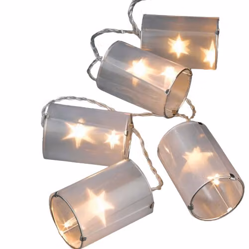catena luminosa a LED da 10 pezzi con 10 lanterne olografiche