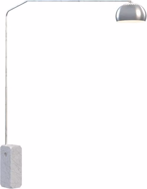 Piantana Contemporanea Slope Marmo Bianco Metallo Cromo 1 Luce E27