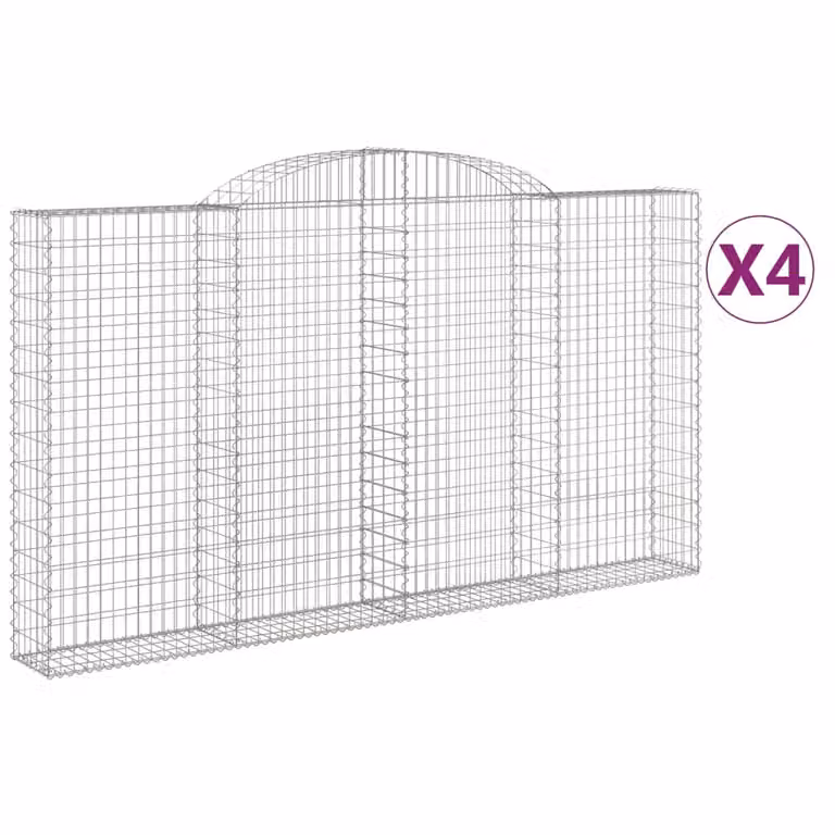 Cesti Gabbioni ad Arco 4 pz 300x30x160/180 cm Ferro Zincato