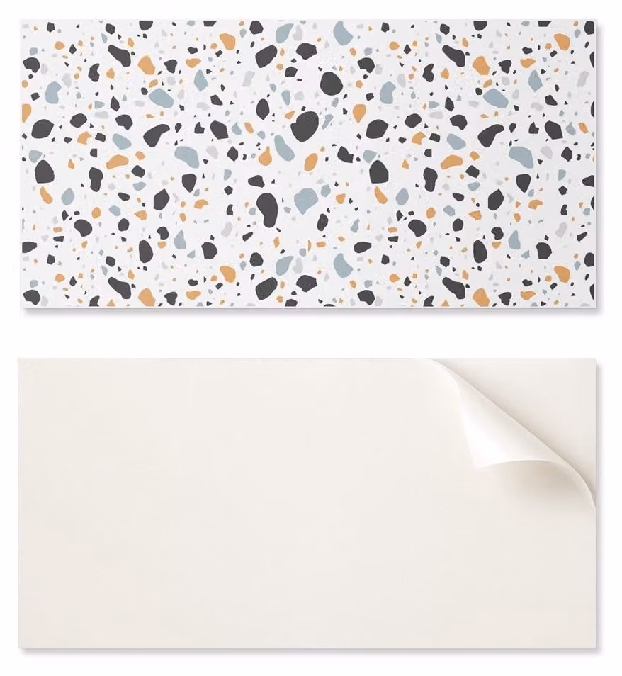 Pannello in vinile autoadesivo stampato, dimensioni 100x50 cm, con motivo a punti astratti