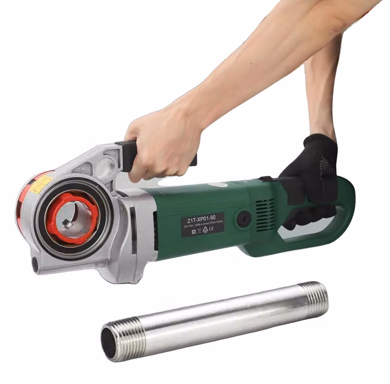 Troncatrice per filettatura di tubi elettrica, potenza 2300W, tensione 230V, velocità 26 giri/min, 6 dimensioni di matrici, diametro dei tubi applicabile: 20,9-59,6 mm