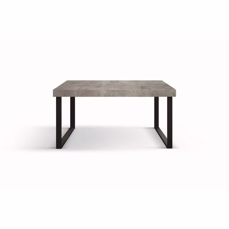 Tavolo CINQUALE in legno, finitura grigio cemento con gambe in metallo antracite, allungabile 140×90 cm - 220×90 cm