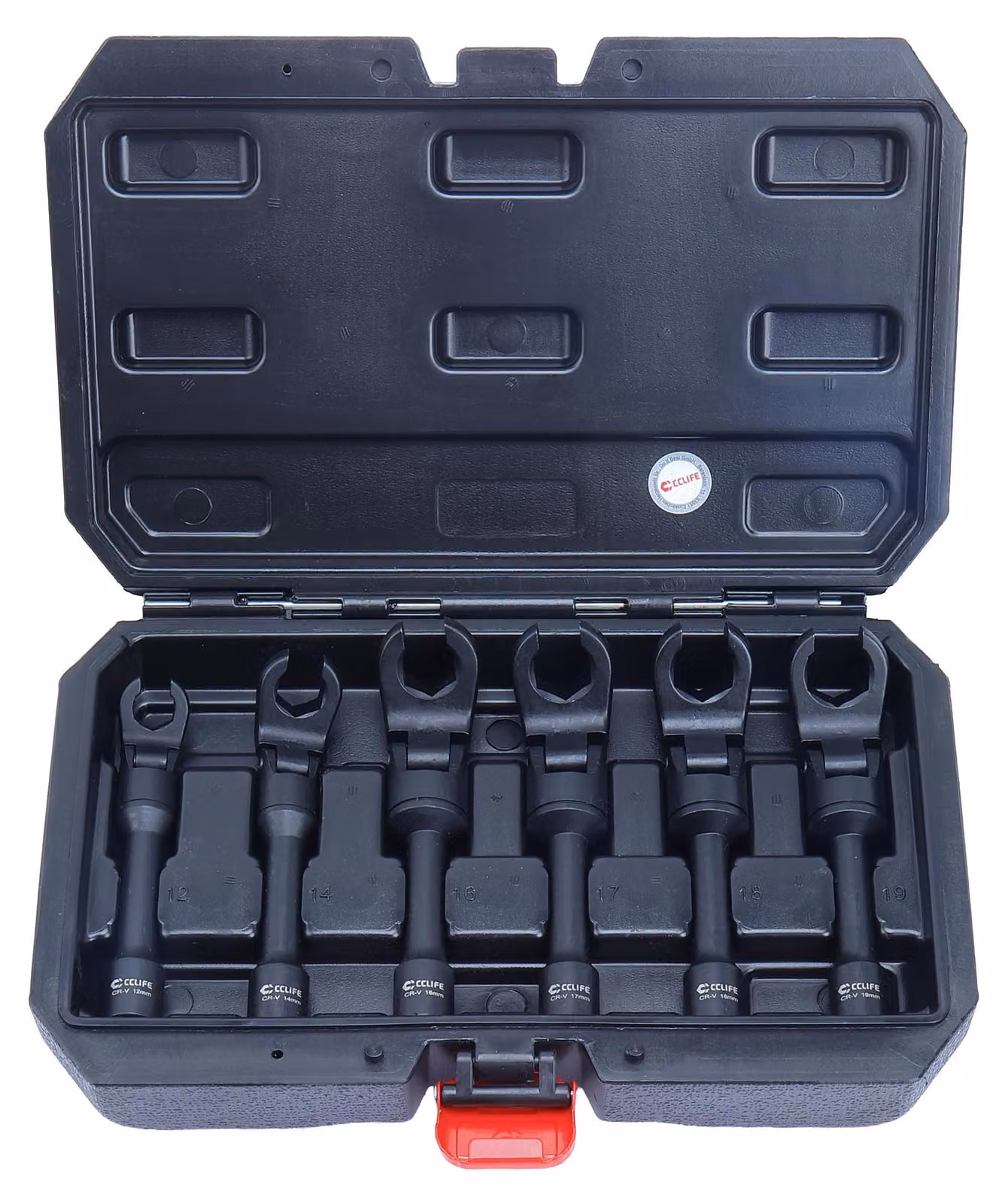Set di chiavi a tubo esagonali con testa flessibile, 6 pezzi, da 12 a 19 mm, attacco 3/8 di pollice