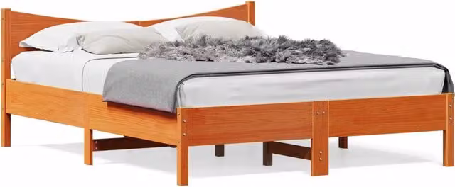 Letto matrimoniale | Letto per adulti | Giroletto senza Materasso Marrone Cera 150x200 cm Legno di Pino