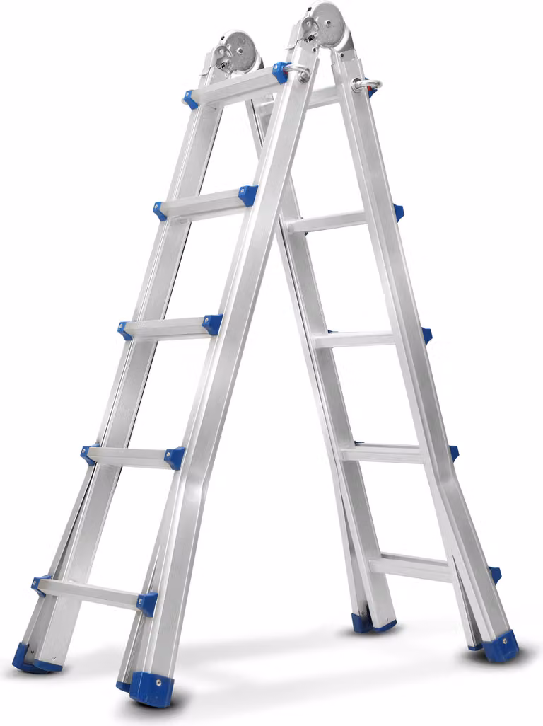 Jayseuw scala multiuso 4x5 in alluminio scala multifunzionale scala telescopica 513cm argento fino a 150kg