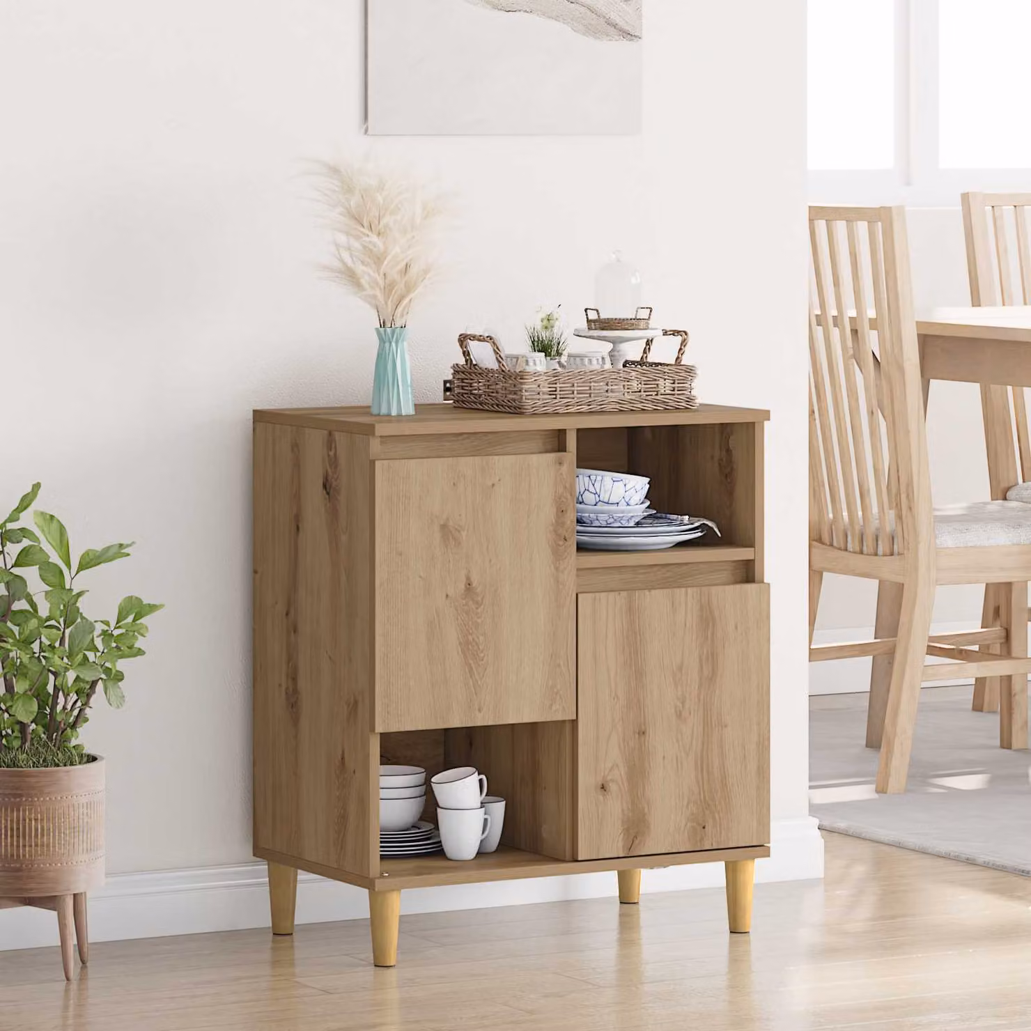 Credenza moderna vidaXL in rovere marrone L/P/H: 60 x 35 x 70 cm