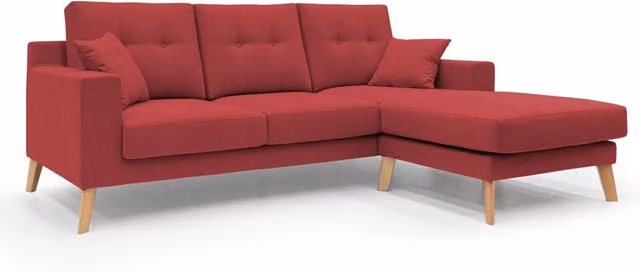 Divano angolare reversibile Danish Divani.Store in tessuto rosso, L: 237 cm – 1