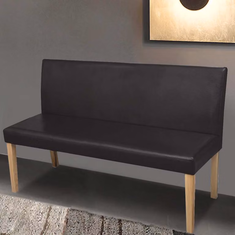 Panca vidaXL in similpelle marrone scuro e legno di pino con larghezza: 139,5 cm