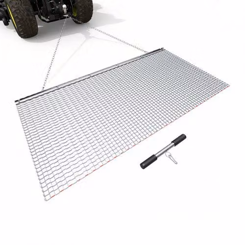 Erpice a catena VEVOR in acciaio zincato argento per prato e campi, L: 183 cm, P: 91,4 cm