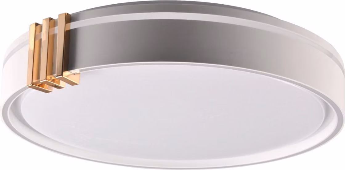 Plafoniera LED rotonda con telecomando ARLETTA grigio-oro-bianco 48W Tonalità di bianco 5200 lm alluminio dimensioni: 8,5 x 38 x 38 cm IP44 Polux