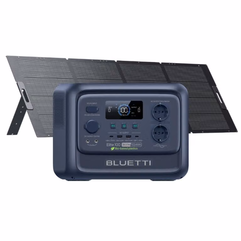 BLUETTI Power Station portatile Elite 100 V2 con pannello solare da 350 W, generatore solare LiFePO4 da 1024 Wh per emergenze, camper, campeggio