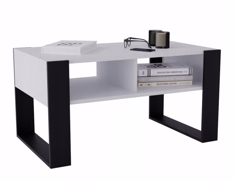 Tavolino bianco, panca 53,6 x 95 cm, tavolino elegante