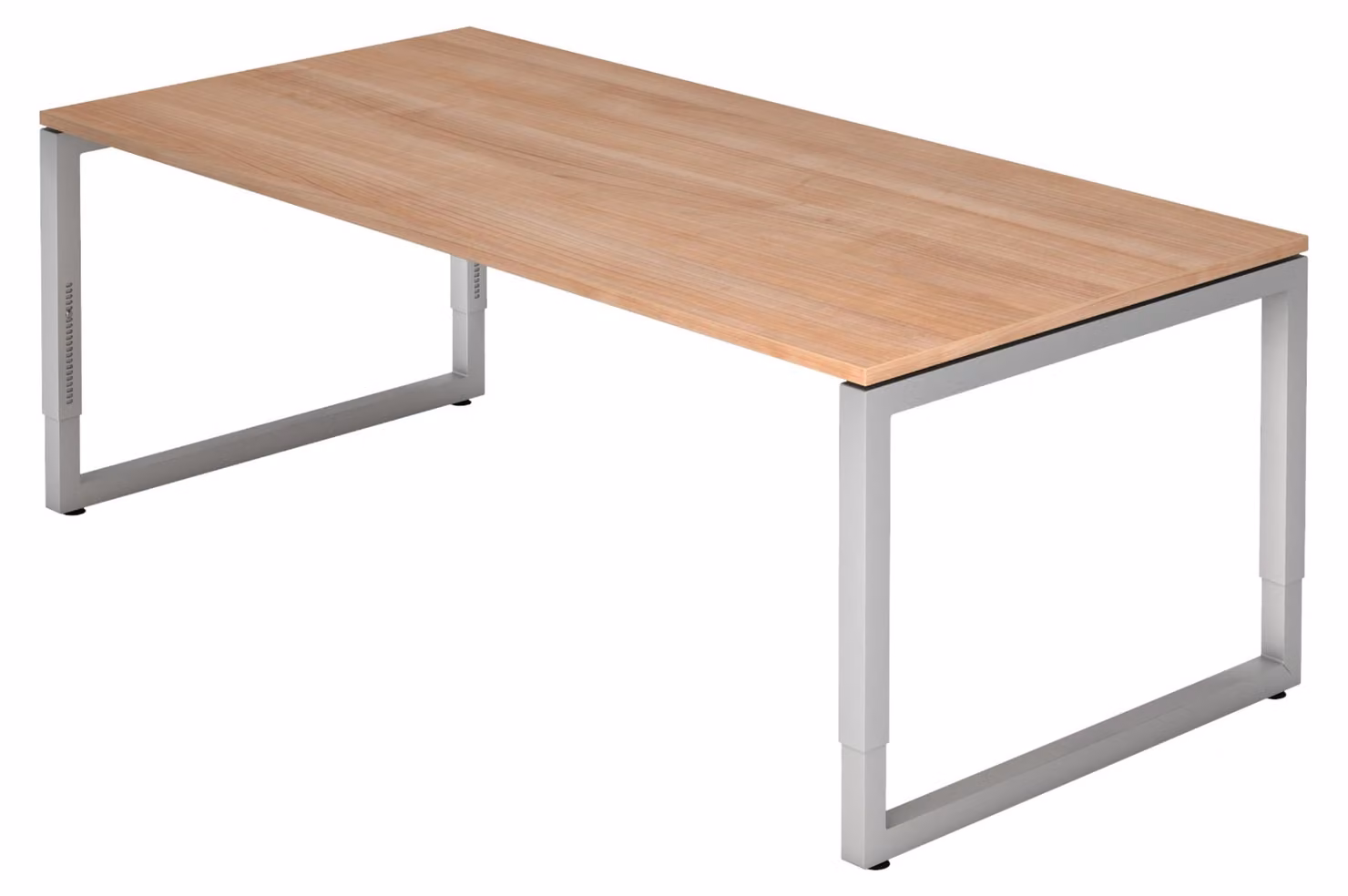 bümö Scrivania Serie-R - Struttura: argento, finitura: noce, dimensioni: 200 x 100 cm