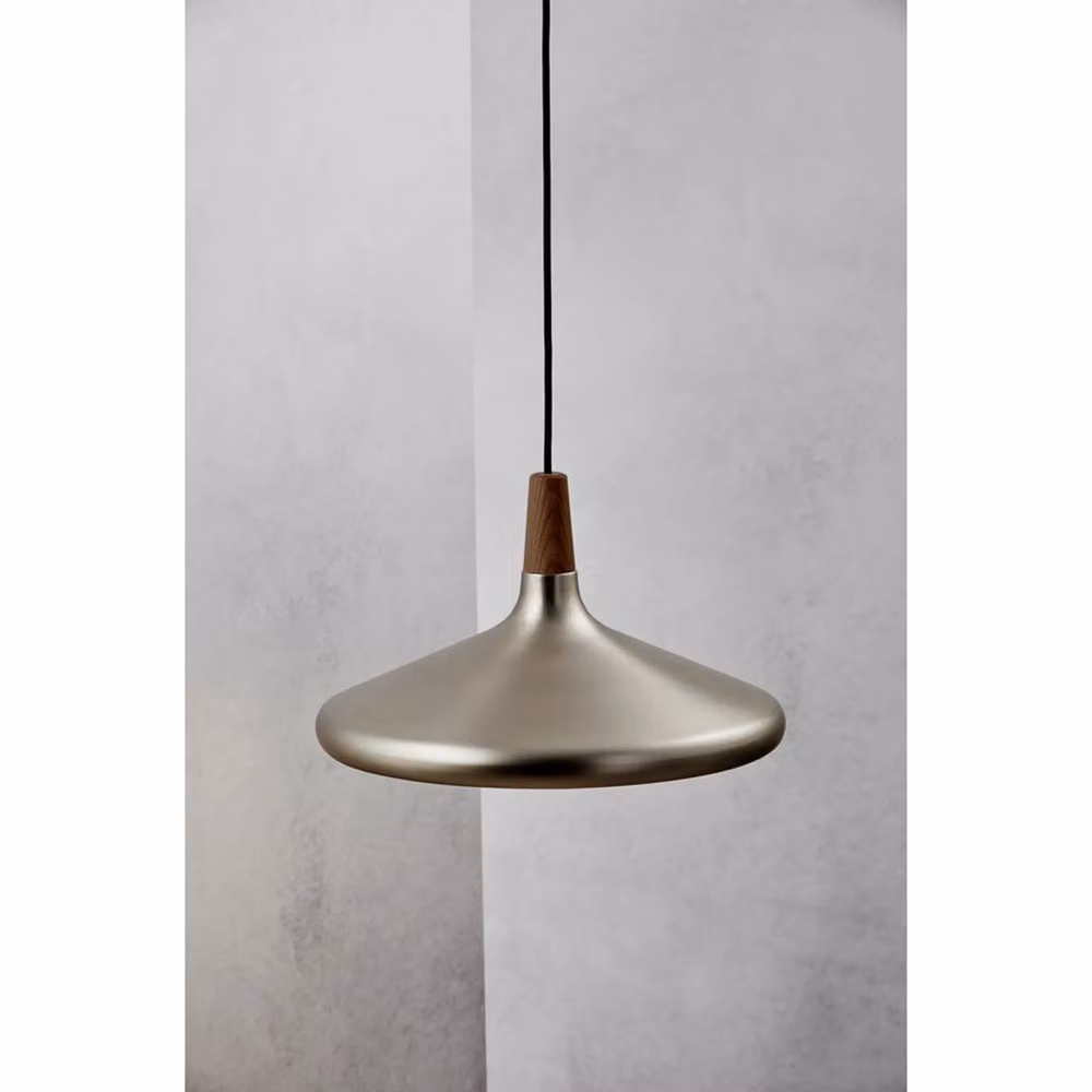 Lampada a sospensione Nori Lampada a sospensione Ø 39 cm argento opaco / noce