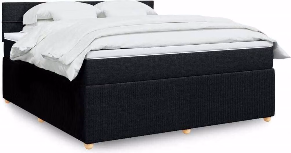 Maison Exclusive - Giroletto a Molle con Materasso Nero 180x200 cm in Tessuto