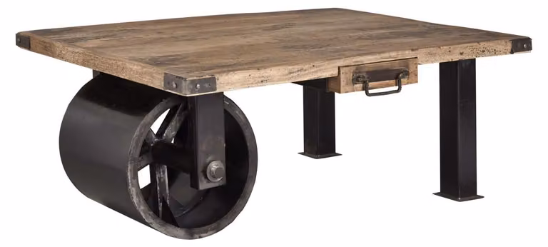 MASSIVMOEBEL24 | tavolino da salotto in legno di Mango 110x80x43 mango naturale laccato RAILWAY #105