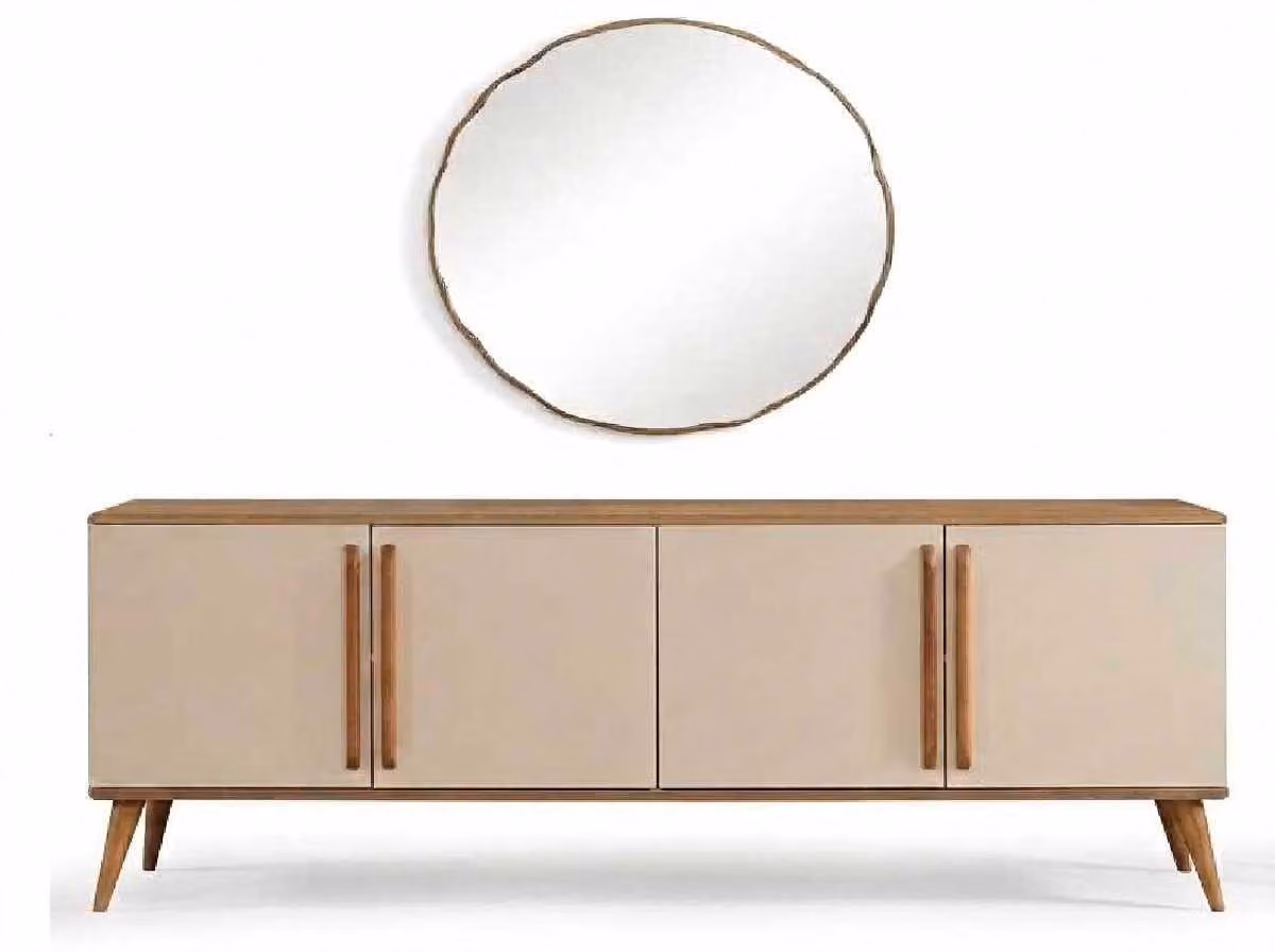 Set di mobili beige moderni credenza, specchiera, mobiletto