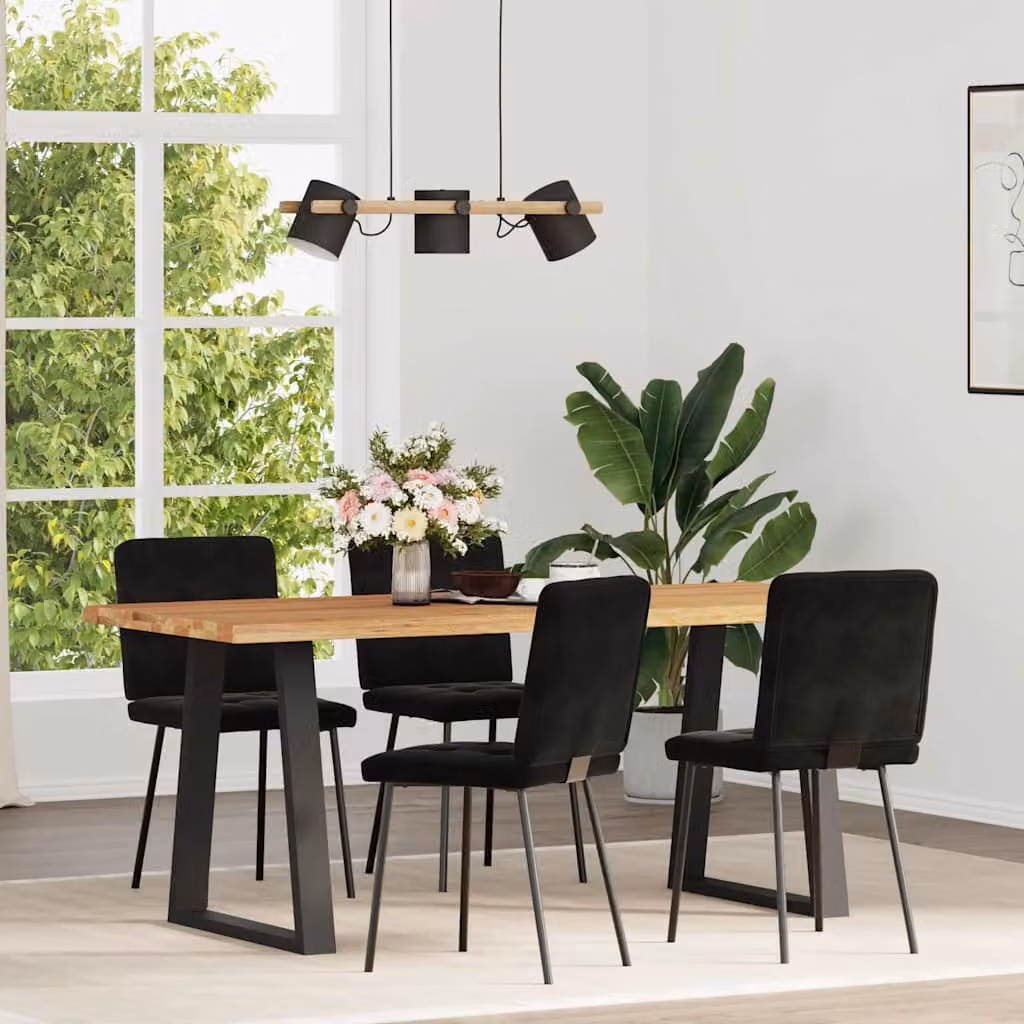 vidaXL Sedie da Pranzo 4 pz Nere in Velluto