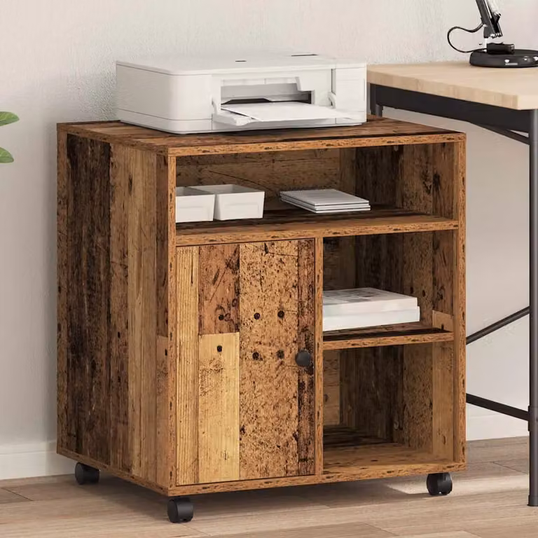vidaXL Supporto per Stampante in Legno Marrone Moderno L 60 cm x P 50 cm x H 67 cm