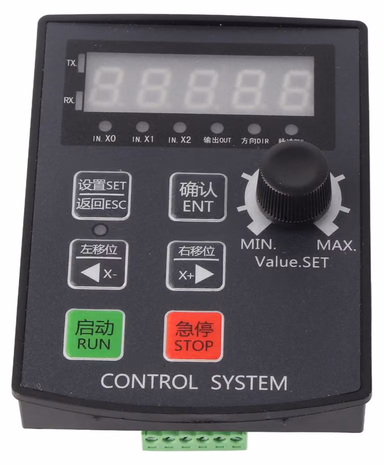 Modulo di controllo del movimento del motore, servomotore passo-passo, display a 5 cifre, comunicazione dei valori limite, 12–24 V CC