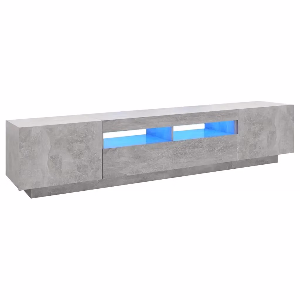 Mobile Porta TV Moderno vidaXL con Luci LED Integrate Grigio, L 200 x P 35 x H 40 cm – 2