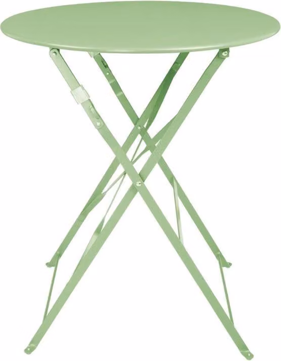 Tavolo pieghevole rotondo Bolero in acciaio stile Pavement, verde chiaro, 595 mm