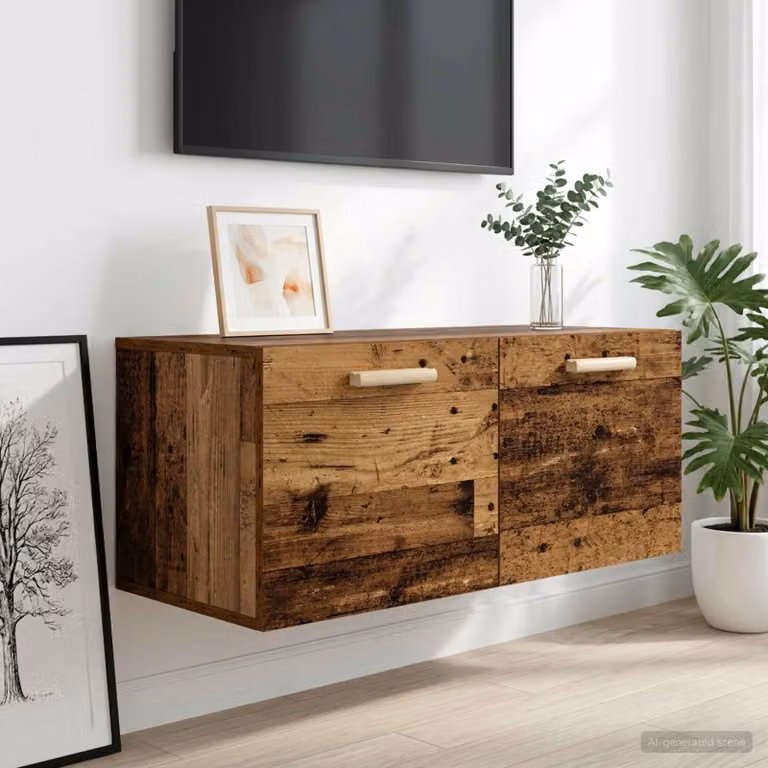 Armadietto a muro vidaXL in legno color marrone, L 80 cm x P 36,5 cm x H 35 cm