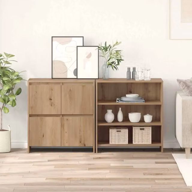 Credenza moderna vidaXL in legno color rovere marrone L: 70 cm, P: 41 cm, H: 75 cm