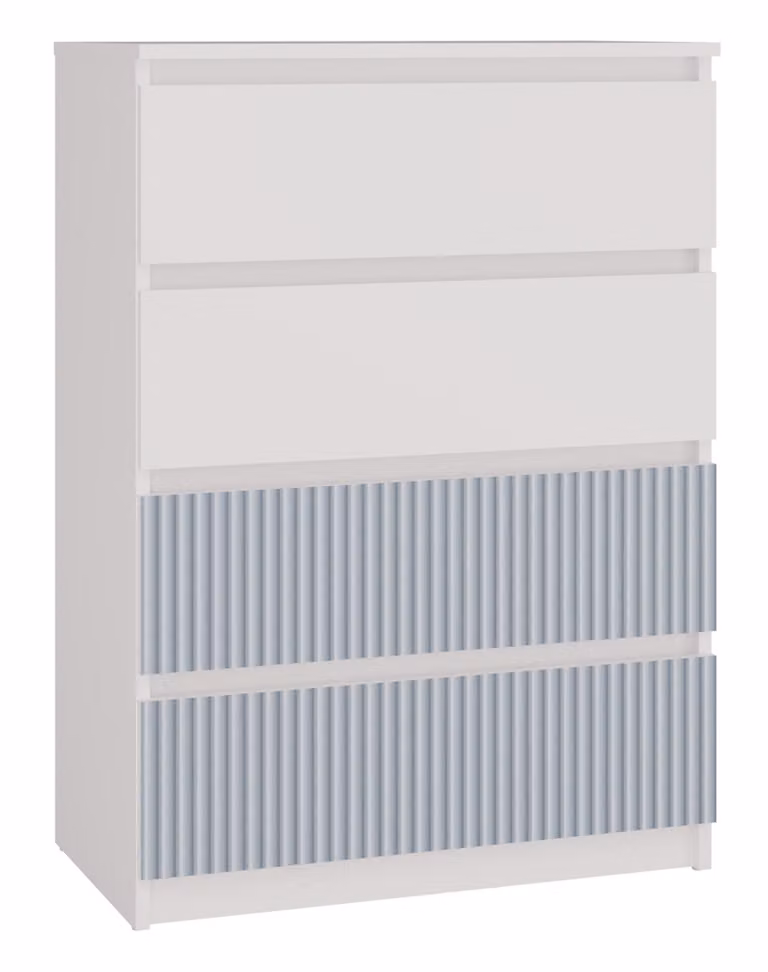 Comodino, bianco/blu, 70 x 97 x 40 cm