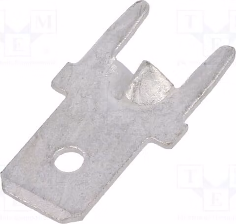 5x Connettore: piatto, in ottone, 0,5 mm, 4,8 mm, per montaggio a foro passante (THT), maschio, stagnato, modello 1285-ST - connettore a saldare