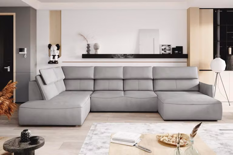 Design divano ad angolo divano imbottito seduta in pelle suite soggiorno paesaggio mobili