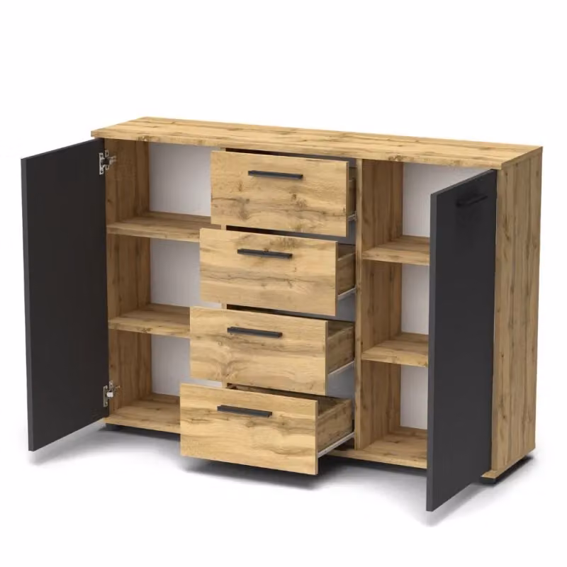 Credenza Berno Effezeta Italia colore rovere wotan e antracite – 2