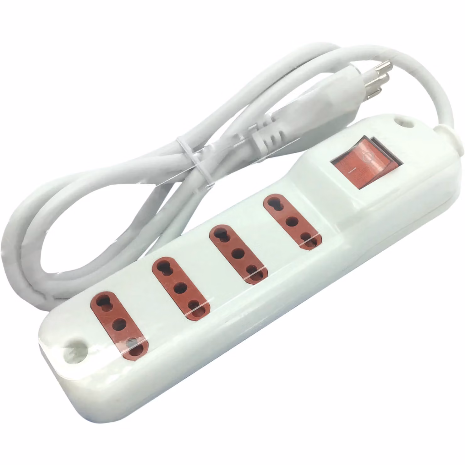 DICTROLUX Multipresa a 4 posti con interruttore luminoso, colore bianco, L/P/H: 29,5 x 11,5 x 5,5 cm