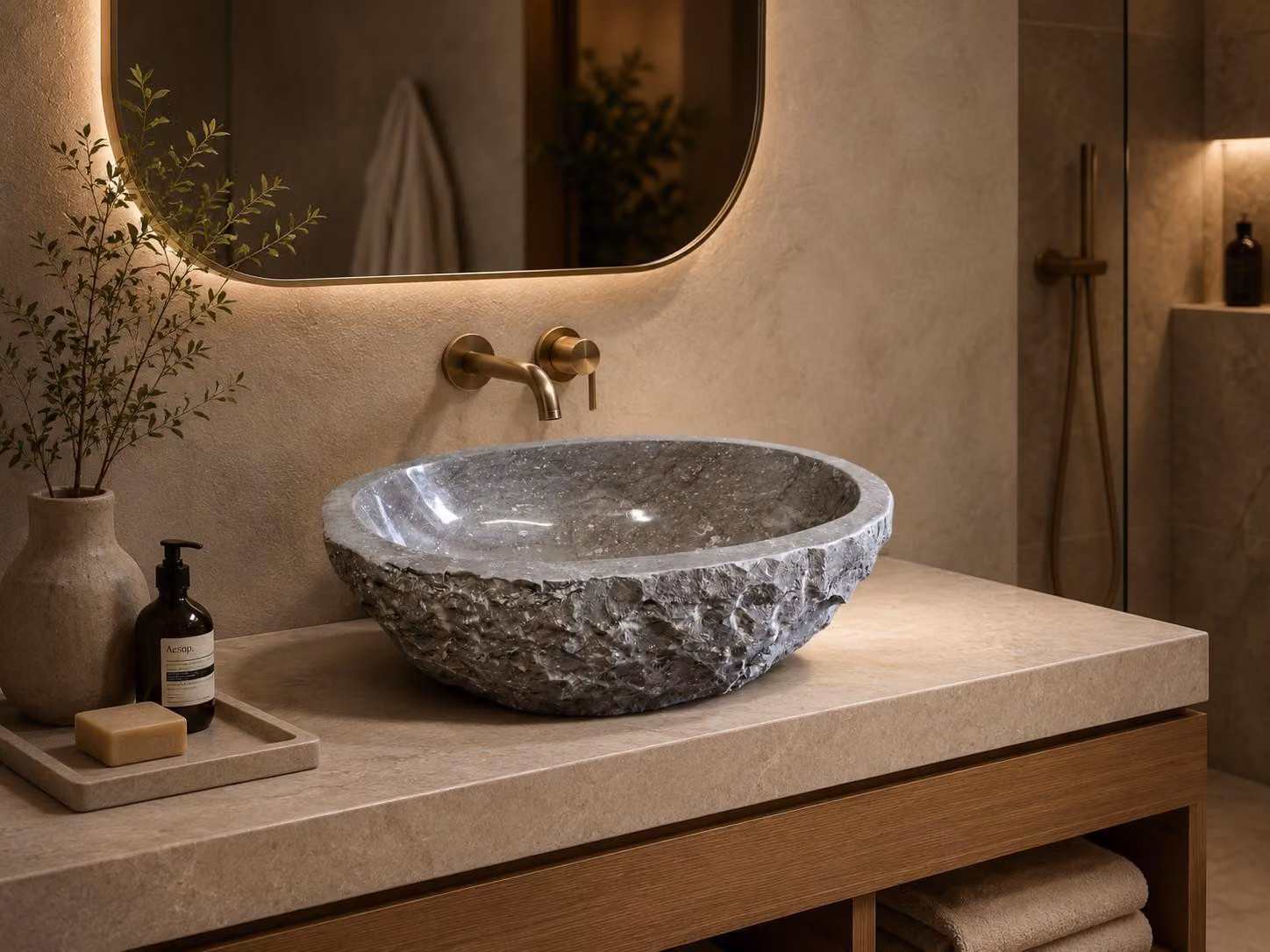 Lavabo in marmo 43 x 33 x 15