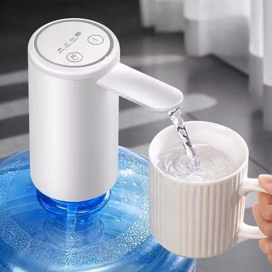 Pompa elettrica per l'estrazione dell'acqua, serbatoio da 5 litri, portatile, ricaricabile, porta USB, versione migliorata - Bianco.