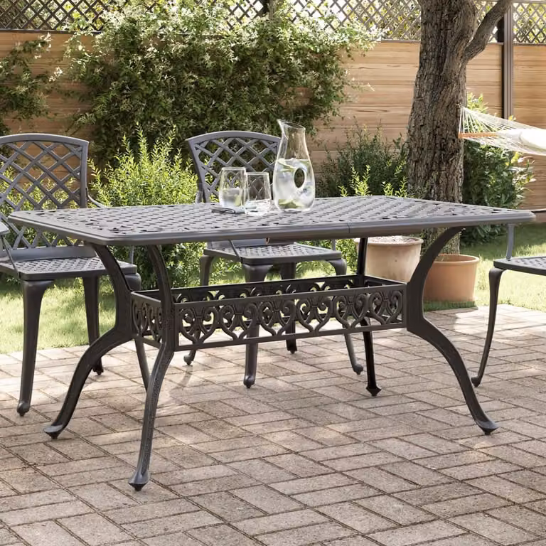 Maison Exclusive - Tavolo da giardino nero, 150x90x72 cm, in alluminio verniciato