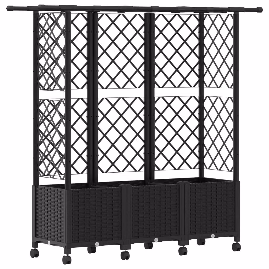 Letto rialzato con griglia e tetto vidaXL nero L: 163,5 cm, P: 40 cm, H: 142 cm – 2