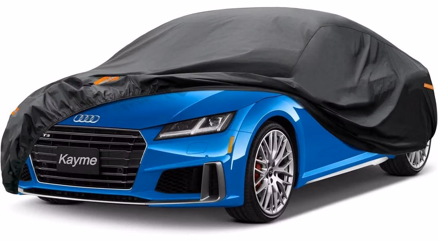 Copertura per auto, modello coupé, multistrato (7 strati), impermeabile, traspirante, adatta per auto fino a 420 cm, in polietilene, colore nero