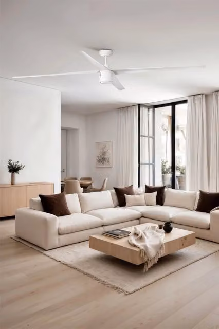 Ventilatore da soffitto con luce FARO Bianco Acciaio con motore DC, 6 velocità, telecomando e funzione inversa per soffitti inclinati, ideale per ambienti fino a 39 m² – 1