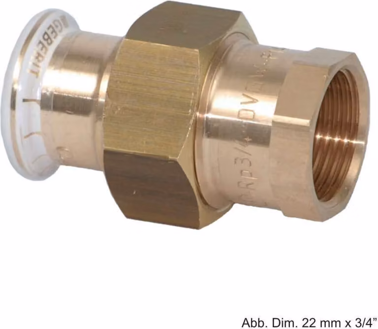 Geberit Mapress attacco a vite canna di fucile con filettatura, guarnizione piatta, 42mm x 1 1/2"