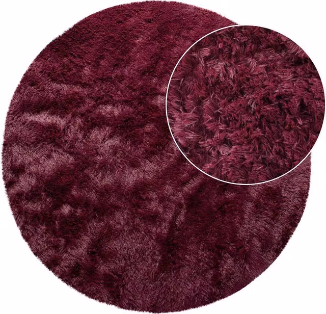 Tappeto rotondo a pelo alto Silvana viola Diametro: 160 cm – 1