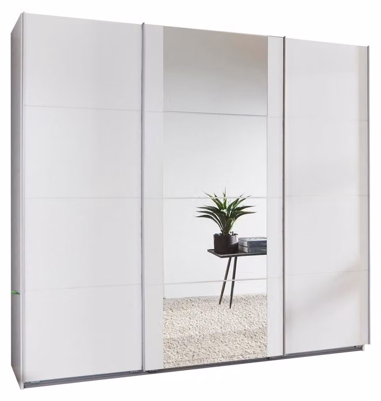 Armadio ad ante scorrevoli Berna Armadio design selezionabile, bianco, 270x64x210cm