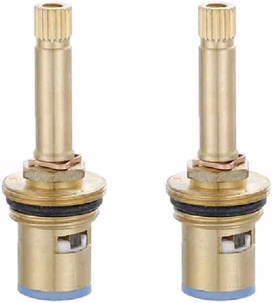 2 pezzi Valvola a cartuccia del rubinetto, 1/2" ottone stelo disco cartuccia rubinetto riparazione pezzi di ricambio per bagno cucina lavandino rubinetto, colore casuale (76mm)