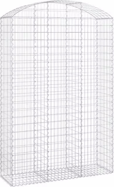 Cesto Gabbione ad Arco DESIGN IN in Ferro Zincato Argento L/P/H: 150 x 50 x 220/240 cm