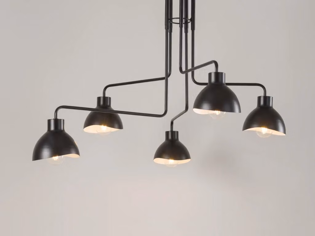 Plafoniera moderna Holi Sigma Lighting con 5 luci E27, regolabile e dimmerabile, nero/bianco – 2