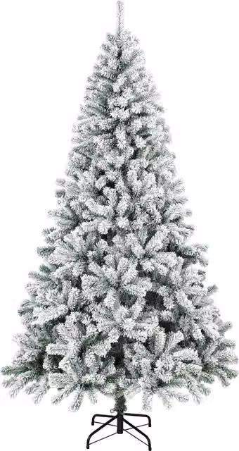 HOMCOM Albero di Natale Innevato 180 cm con 650 Rami Ignifughi e Base Pieghevole in Acciaio, Facile Montaggio, Verde   Aosom Italy
