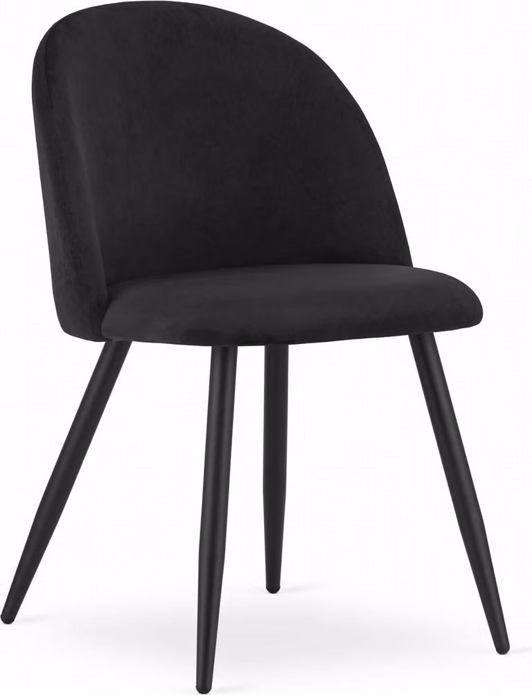 Sala da pranzo, soggiorno, ufficio Sedia BELLO - velluto nero / gambe nere