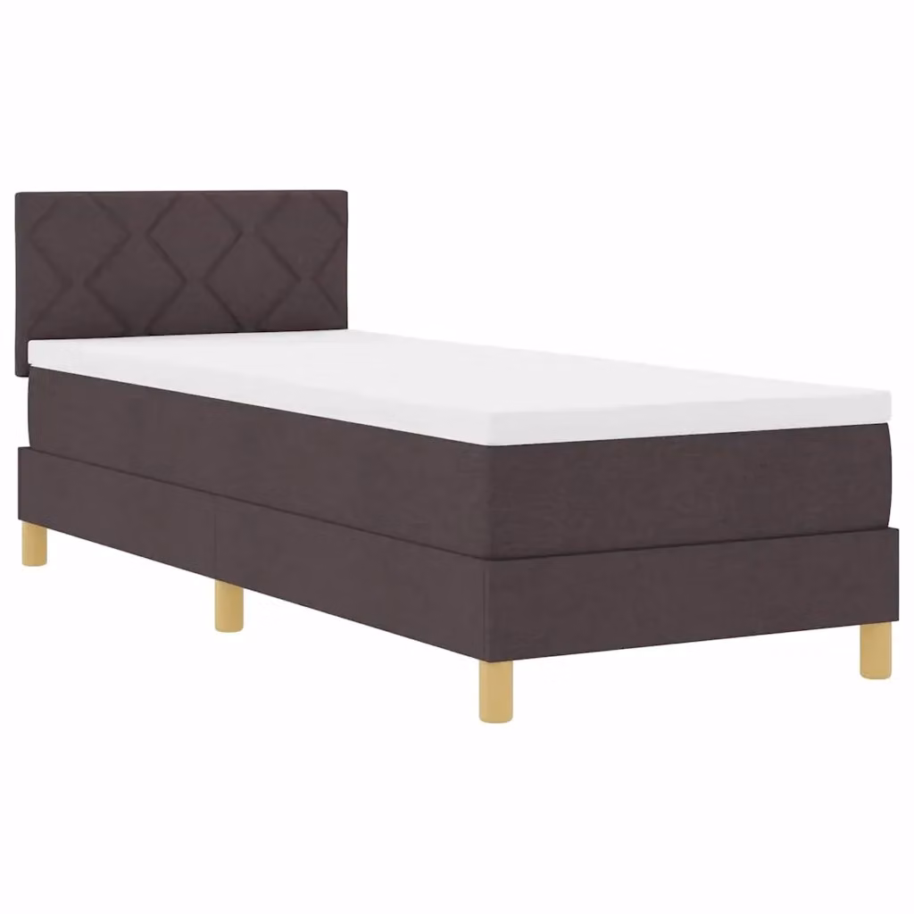 Letto moderno vidaXL con illuminazione LED sottostante e porta USB, rivestito in tessuto marrone, L 80 x P 200 cm – 2