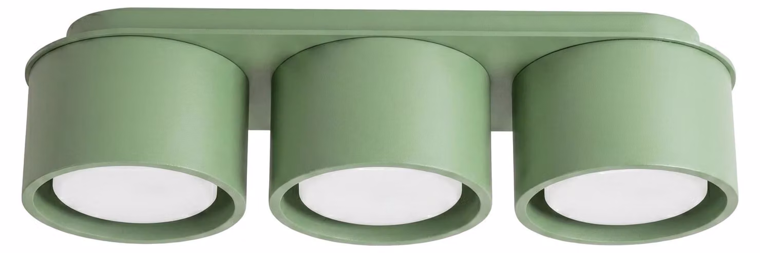 Plafoniera MODO 3 color salvia Gx53 3xGx53 10W in alluminio 8,2x10,4x32,4 cm Sollux Lighting